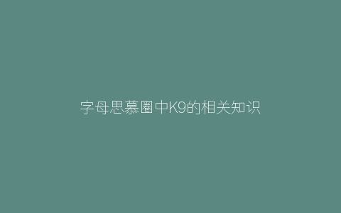 字母思慕圈中K9的相关知识