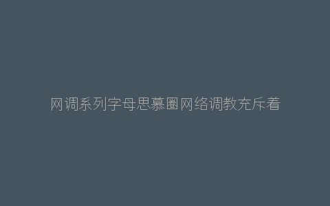 网调系列字母思慕圈网络调教充斥着大量的伪S