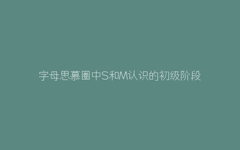 字母思慕圈中S和M认识的初级阶段应该做什么