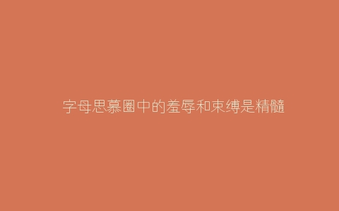 ​字母思慕圈中的羞辱和束缚是精髓