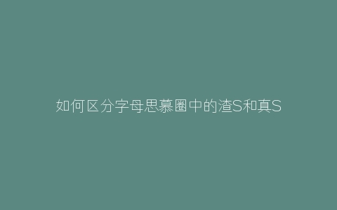 如何区分字母思慕圈中的渣S和真S