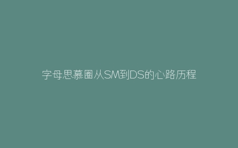 字母思慕圈从SM到DS的心路历程