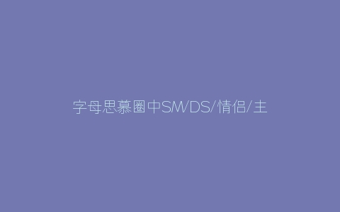 字母思慕圈中SM/DS/情侣/主m的关系