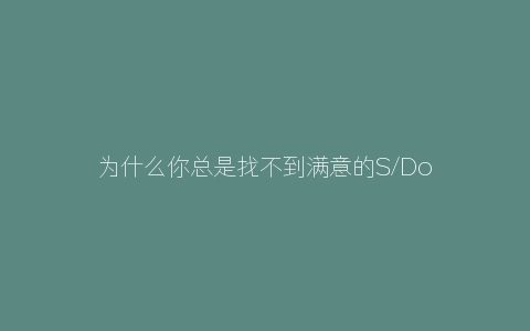 为什么你总是找不到满意的S/Dom