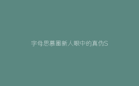 字母思慕圈新人眼中的真伪S