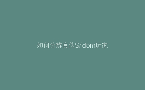 如何分辨真伪S/dom玩家