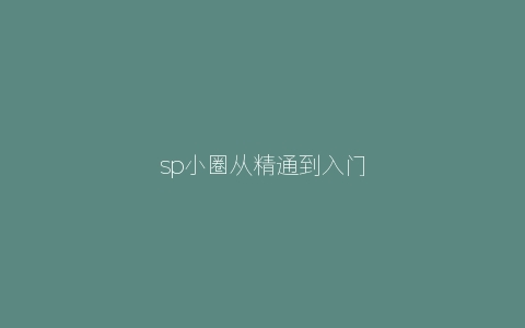 sp小圈从精通到入门