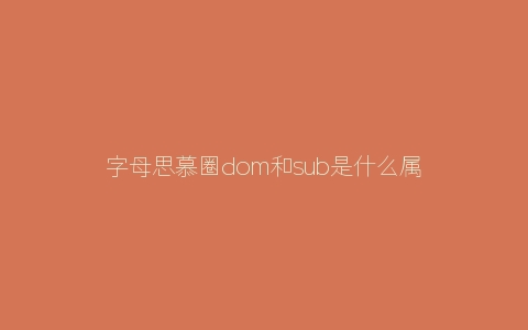 字母思慕圈dom和sub是什么属性？