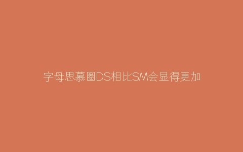 字母思慕圈DS相比SM会显得更加高端嘛？