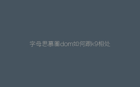 字母思慕圈dom如何跟k9相处