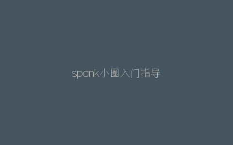 spank小圈入门指导