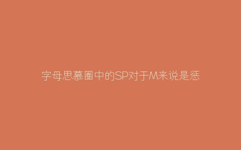 字母思慕圈中的SP对于M来说是惩罚还是奖励